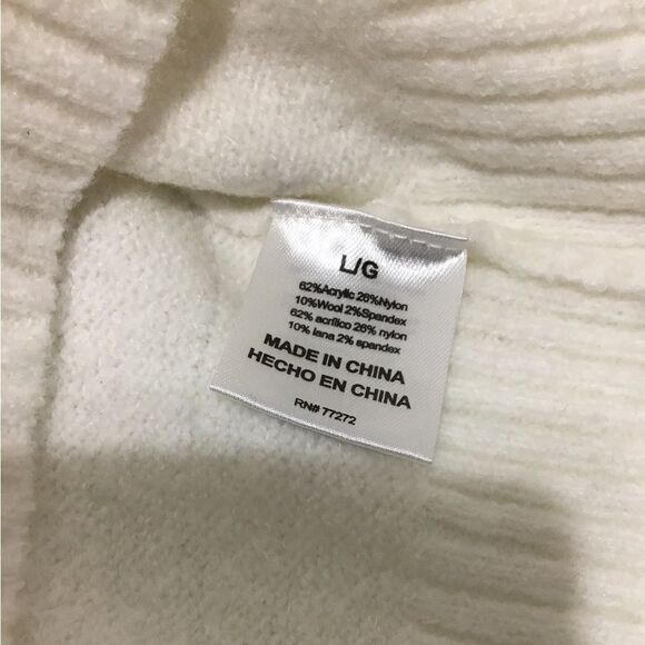 French Connection Essentials Ivory Fair Isle Sweater New Size Large - Picture 8 of 8